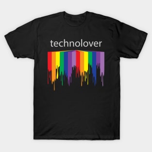 Technolover Rainbow Paint Drip T-Shirt